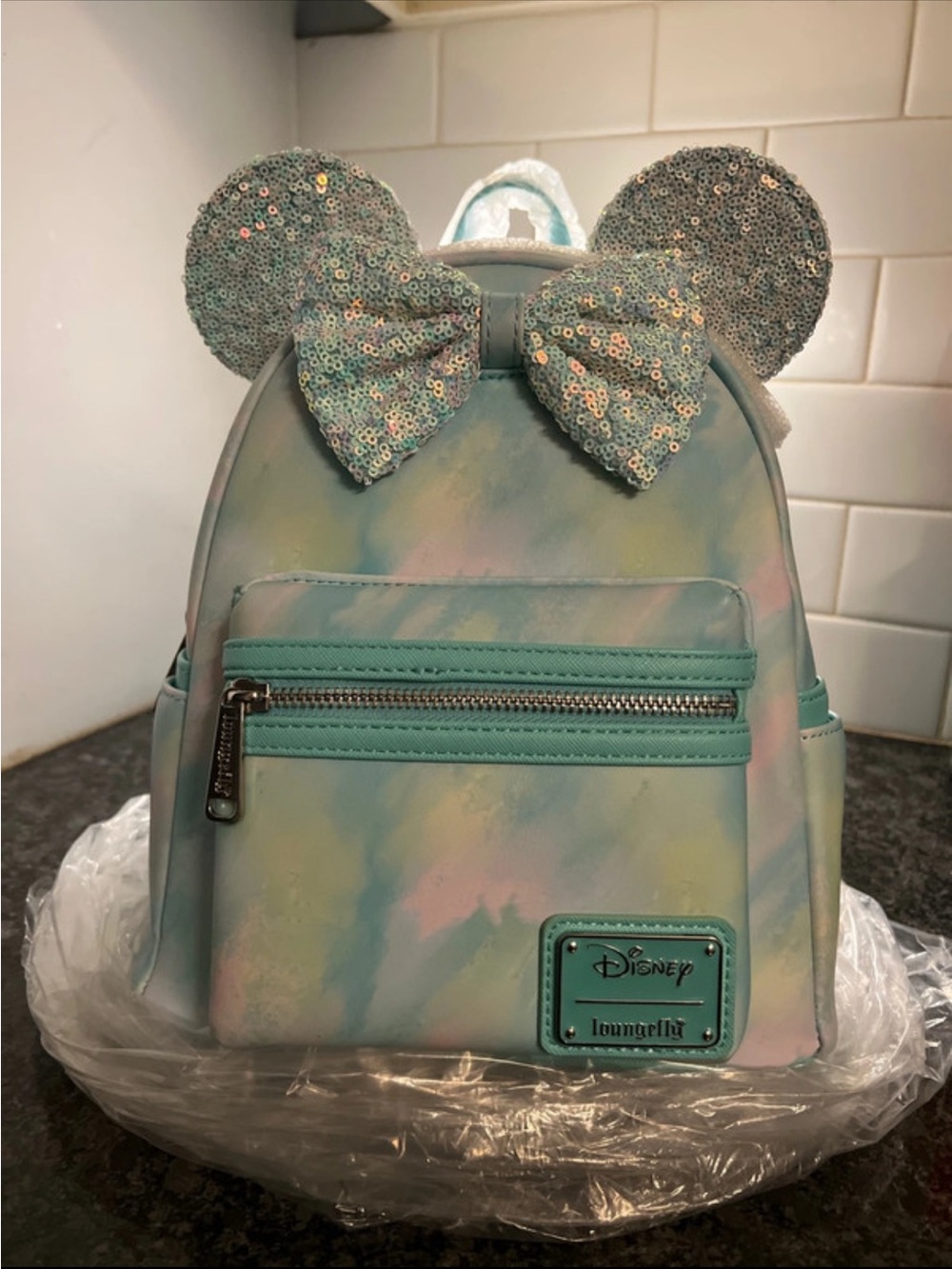 Disney Mint Pastel Sequin Ears Mini Backpack